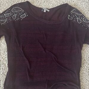 Charlotte Russe Deep Purple Blouse with Embellished Shoulders